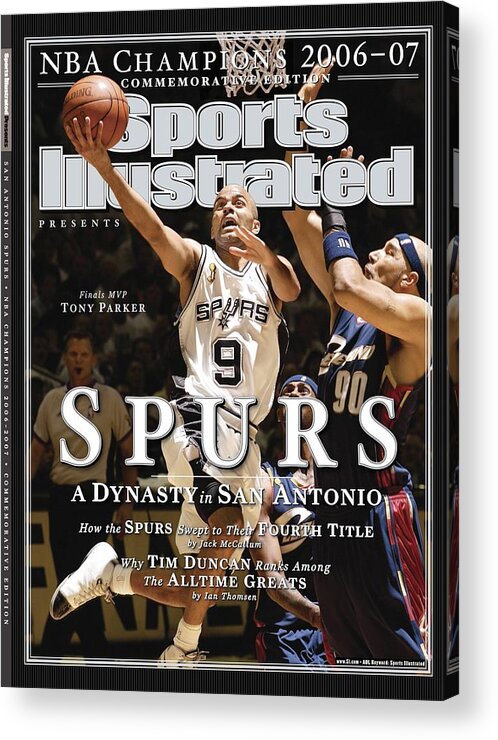 Playoffs Acrylic Print featuring the photograph San Antonio Spurs Tony Parker, 2007 Nba Finals Sports Illustrated Cover by Sports Illustrated