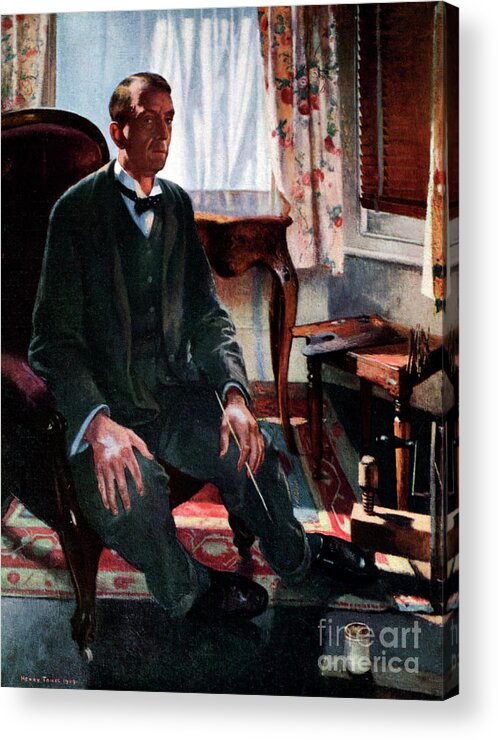 Artist Acrylic Print featuring the drawing Self Portrait, 1909, 1926. Artist Henry by Print Collector