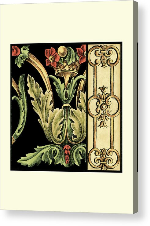 Decorative Elements Acrylic Print featuring the painting Small Frieze Detail I (p) by Ethan Harper