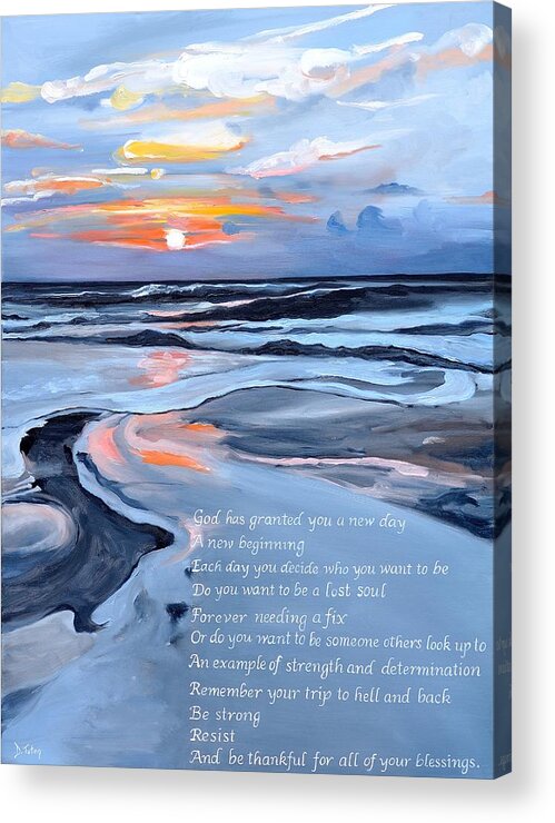 Recovery Acrylic Print featuring the painting Sobriety Encouragement Painting by Donna Tuten