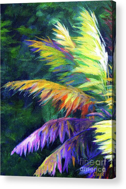 Art Acrylic Print featuring the painting Soft Palm by John Clark