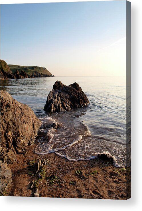 Tranquility Acrylic Print featuring the photograph South Devon Seashore by Nik Taylor