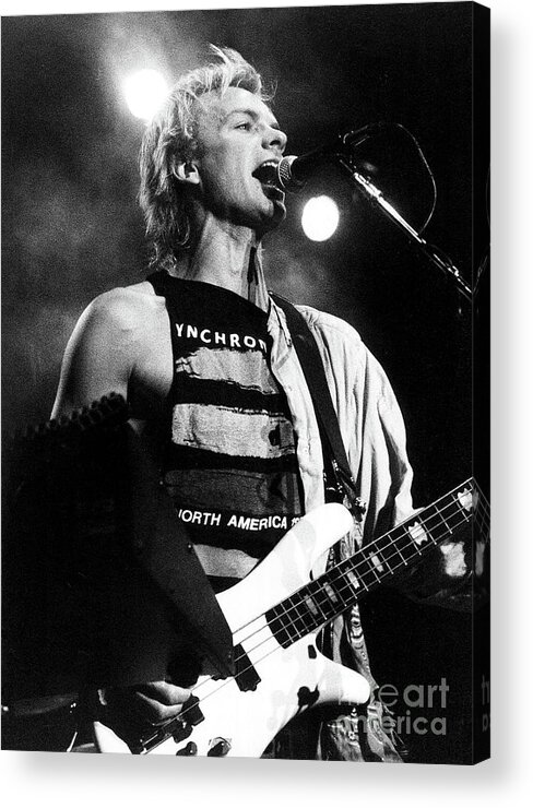 Sting Acrylic Print featuring the photograph Sting 1984 by Russell Brown