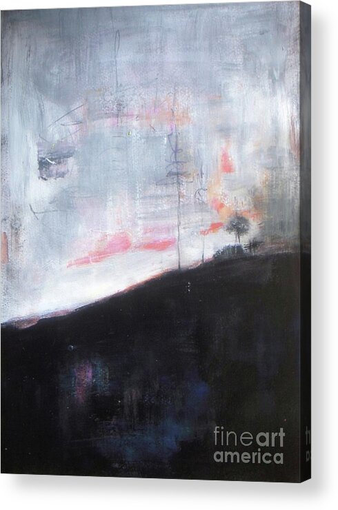 Abstract Landscape Acrylic Print featuring the painting Suburbs Dawn by Vesna Antic