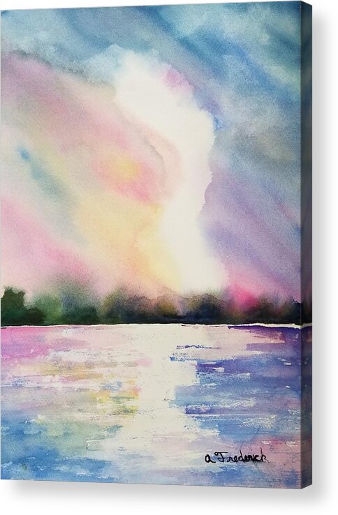 Sunset Acrylic Print featuring the painting Sunset of Your Dreams by Ann Frederick
