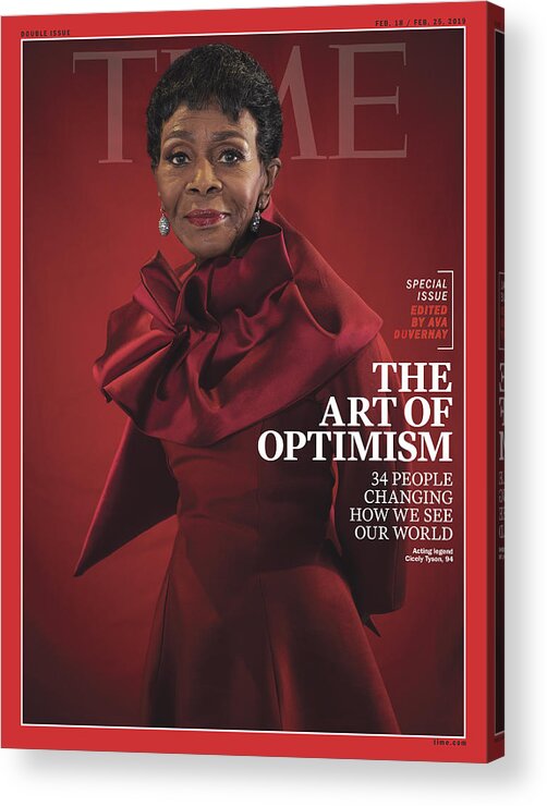 Cicely Tyson Acrylic Print featuring the photograph The Art Of Optimism by Photograph by Djeneba Aduayom for TIME