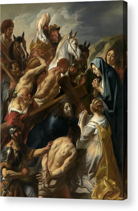 Jacob Jordaens Acrylic Print featuring the painting The Carrying of the Cross, 1657 by Vincent Monozlay