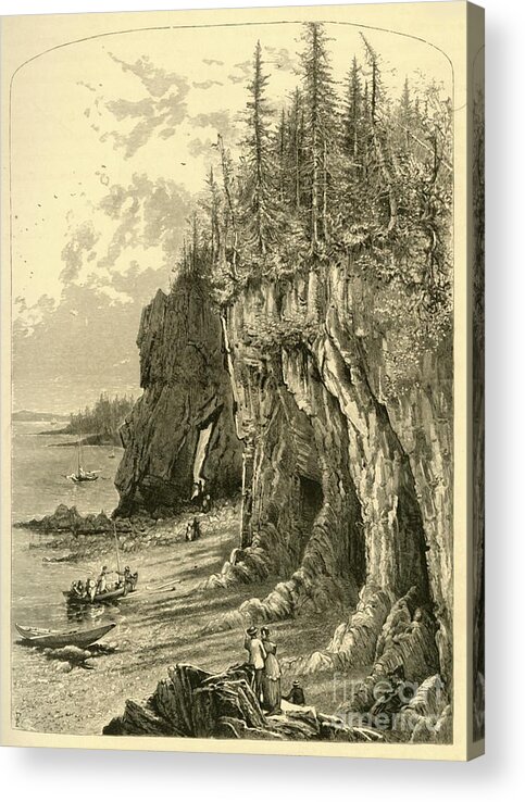 Engraving Acrylic Print featuring the drawing The Cliffs Near The Ovens by Print Collector