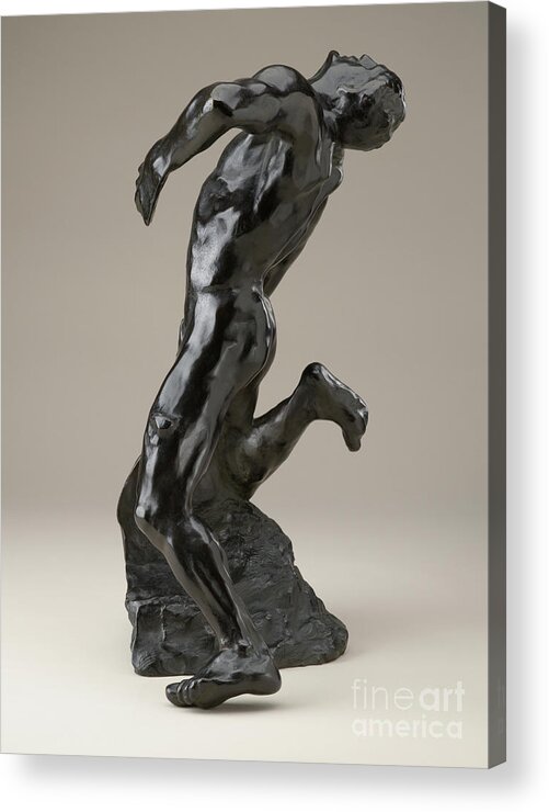 Rodin Acrylic Print featuring the sculpture The Falling Man, Modeled 1882 By Rodin by Auguste Rodin