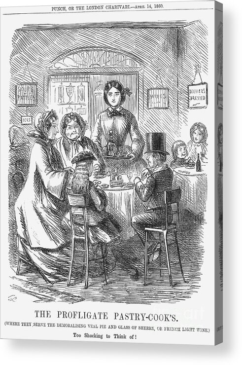 Engraving Acrylic Print featuring the drawing The Profligate Pastry-cooks, 1860 by Print Collector