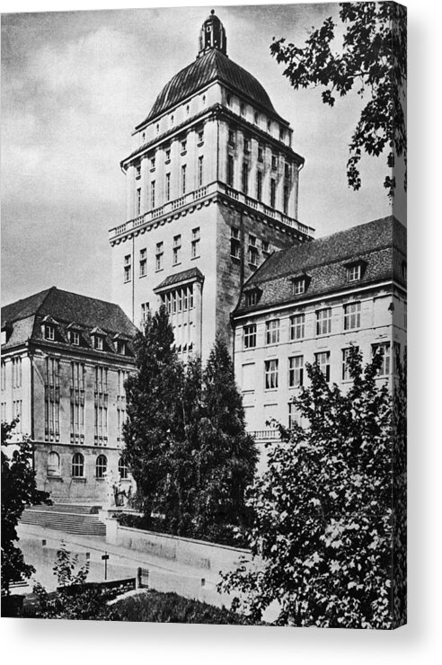 Zurich Acrylic Print featuring the photograph University Of Zurich by Hulton Archive