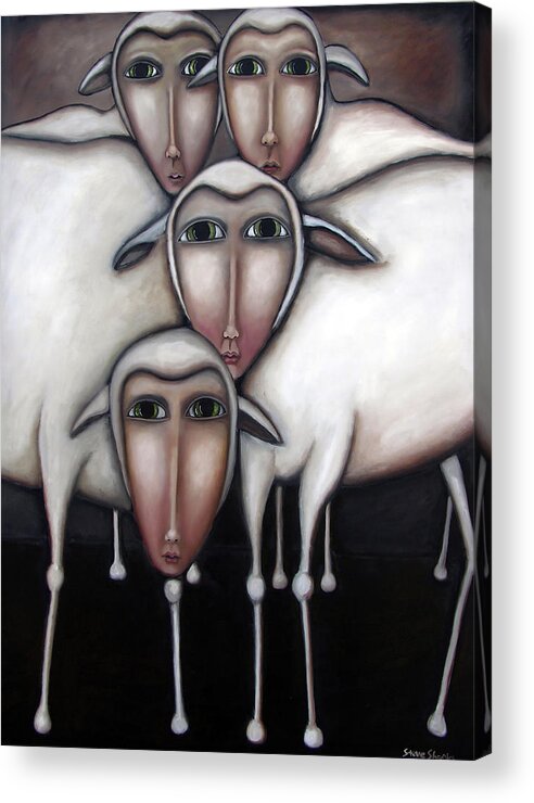 Oil Acrylic Print featuring the painting We the Sheeple by Steve Shanks