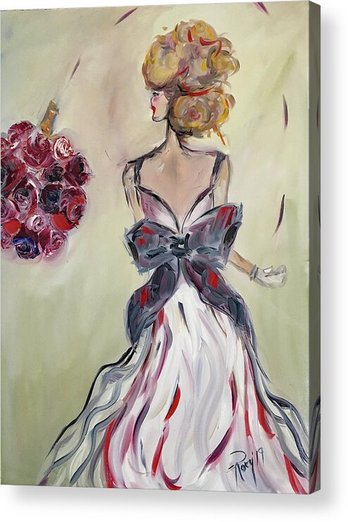Debutante Acrylic Print featuring the painting Who is next by Roxy Rich