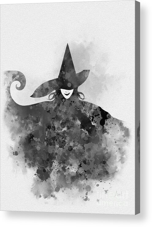 Wicked Acrylic Print featuring the mixed media Wicked Black and White by My Inspiration