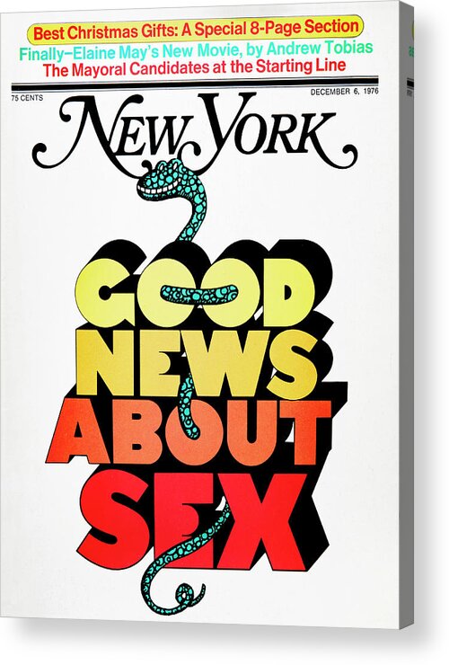 Milton Glaser Acrylic Print featuring the drawing Good News About Sex by Milton Glaser