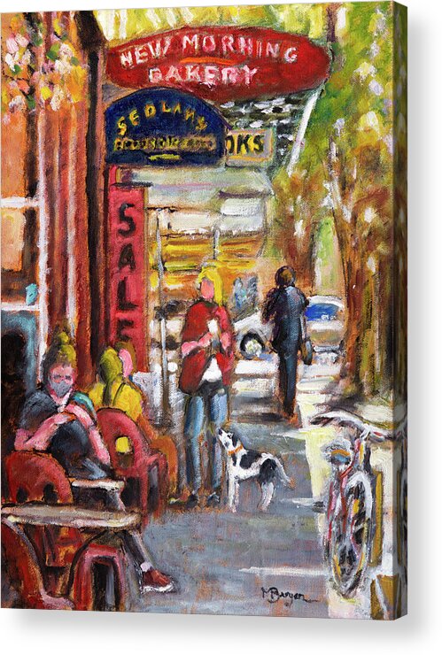 New Morning Bakery Acrylic Print featuring the painting New Morning Bakery #1 by Mike Bergen