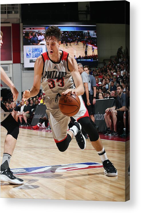 Nba Pro Basketball Acrylic Print featuring the photograph Zach Collins by Noah Graham