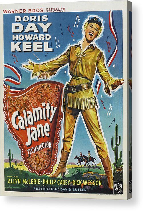 Doris Acrylic Print featuring the mixed media ''Calamity Jane'' - 1953 by Stars on Art