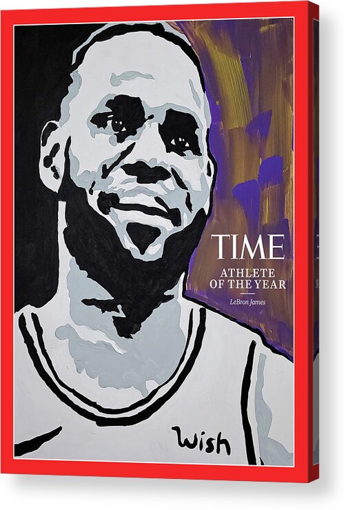 Lebron James Acrylic Print featuring the photograph 2020 Athlete of the Year - LeBron James by Portrait by Tyler Gordon for TIME