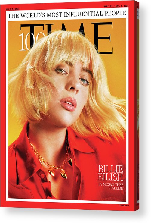 2021 Time 100 - The World's Most Influential People Acrylic Print featuring the photograph 2021 TIME100 - Billie Eilish by Photograph by Pari Dukovic for TIME