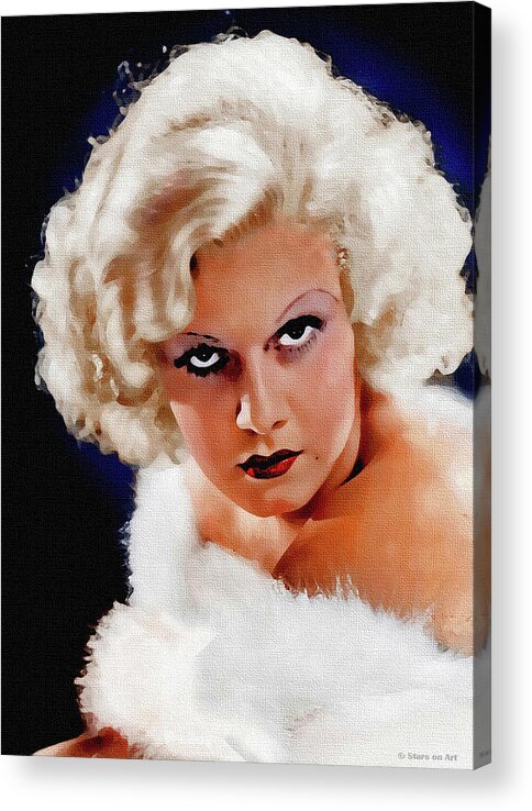 Jean Acrylic Print featuring the painting Jean Harlow #5 by Movie World Posters