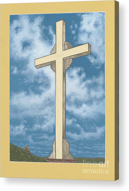 Cross Acrylic Print featuring the painting 312 Jeanies Father Beneath the Cross by William Hart McNichols