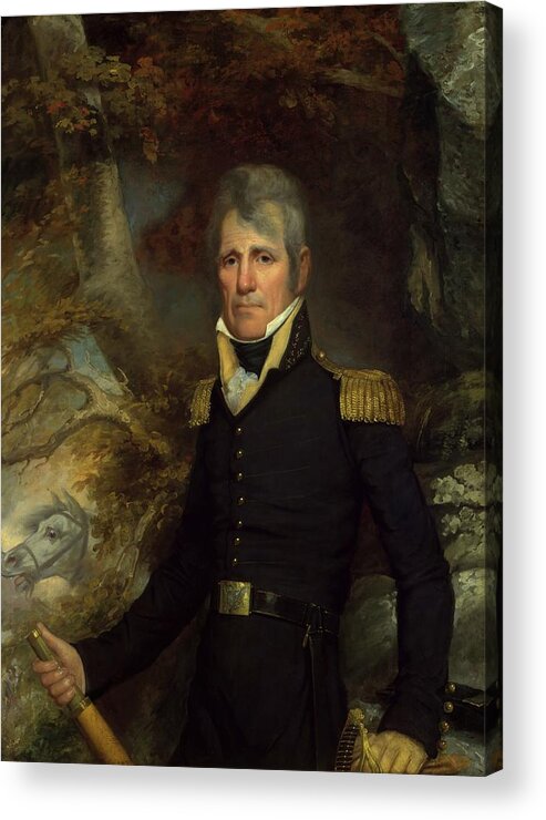 General Andrew Jackson Acrylic Print featuring the painting General Andrew Jackson #8 by John Wesley Jarvis