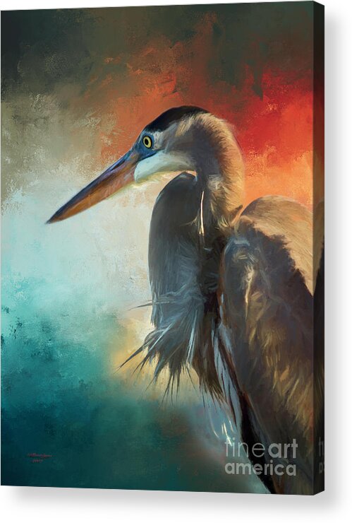 Bird Acrylic Print featuring the mixed media A Blue Serenade by Marvin Spates