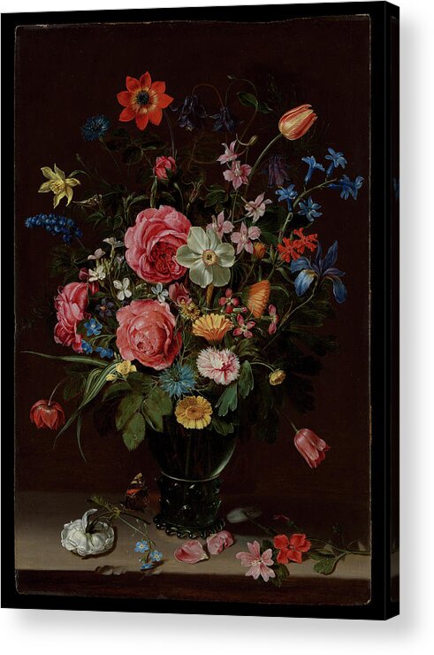Nature Acrylic Print featuring the painting A Bouquet of Flowers ca. 1612 Clara Peeters by MotionAge Designs