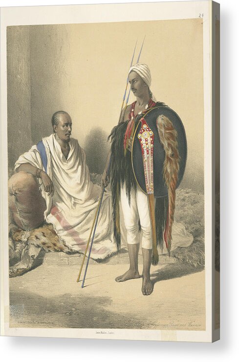 Abyssinian Priest And Warrior Acrylic Print featuring the painting Abyssinian priest and warrior by Artistic Rifki