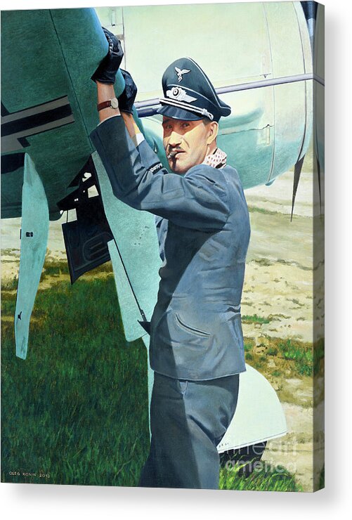Portrait Acrylic Print featuring the painting Adolf by Oleg Konin