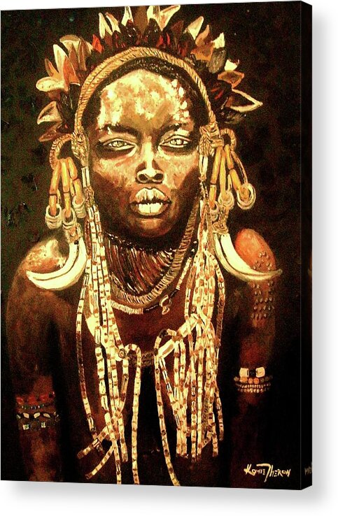 Africa Acrylic Print featuring the painting African Beauty by Kowie Theron