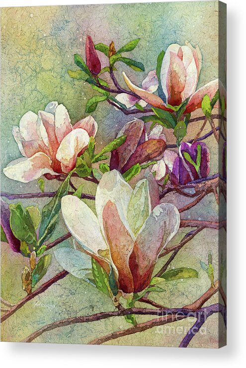 Magnolia Acrylic Print featuring the painting After a Fresh Rain by Hailey E Herrera