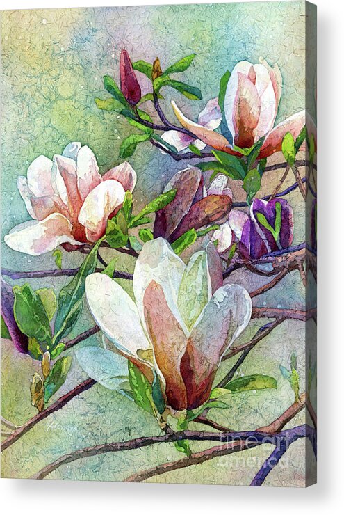 Magnolia Acrylic Print featuring the painting After a Fresh Rain - pastel colors by Hailey E Herrera