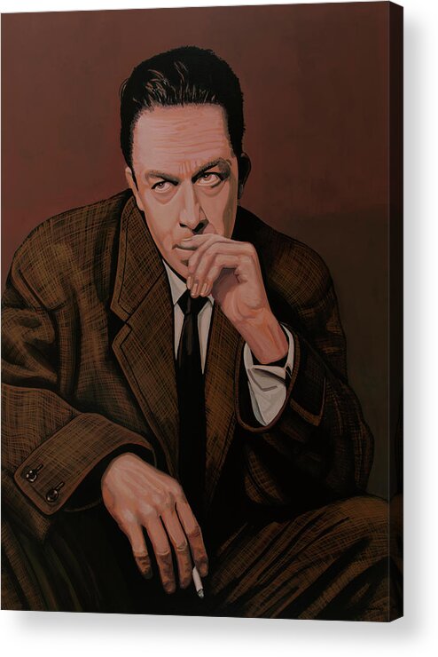 Camus Acrylic Print featuring the painting Albert Camus Painting by Paul Meijering