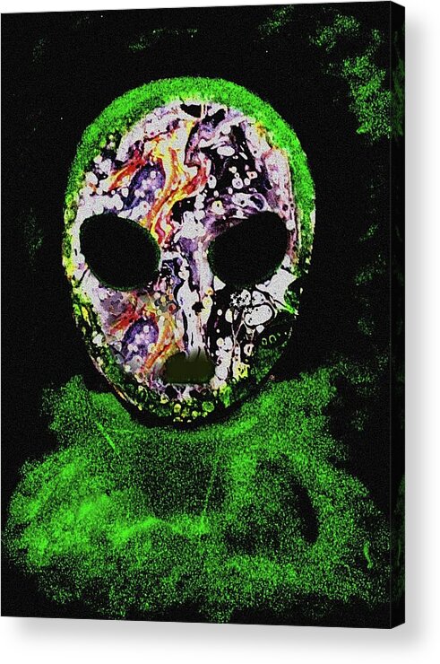 Alien Acrylic Print featuring the painting Alien 1 by Anna Adams