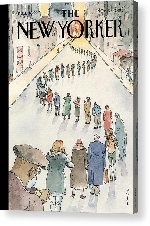 Election Acrylic Print featuring the painting America in Line by Barry Blitt