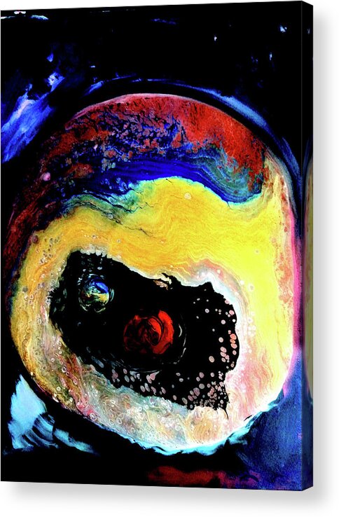 Planet Acrylic Print featuring the painting Another World by Anna Adams