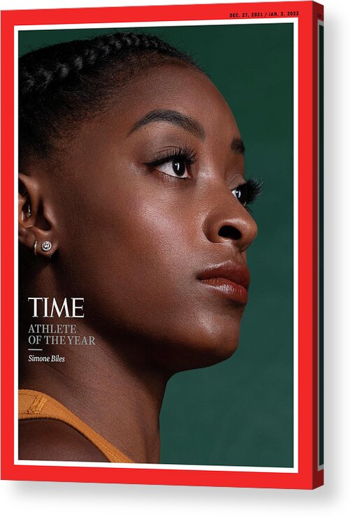 Time Athlete Of The Year Acrylic Print featuring the photograph 2021 Athlete of the Year - Simone Biles by Photograph by Djeneba Aduayom for TIME