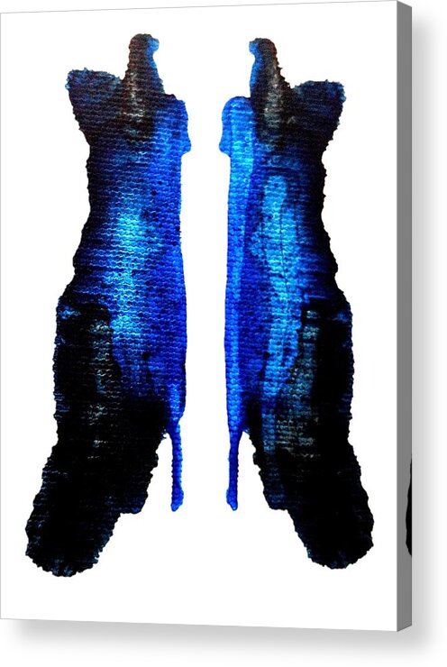 Abstract Acrylic Print featuring the painting Azurite by Stephenie Zagorski