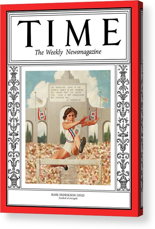 Time Acrylic Print featuring the photograph Babe Didrikson, 1932 by Illustration by Patrick Faricy for TIME