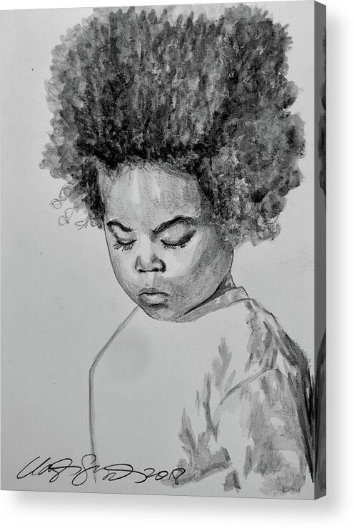  Acrylic Print featuring the painting Baby Afro Blue by Clayton Singleton