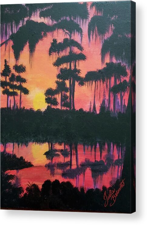 Bayou Acrylic Print featuring the painting Bayou Beauty by Julie Belmont