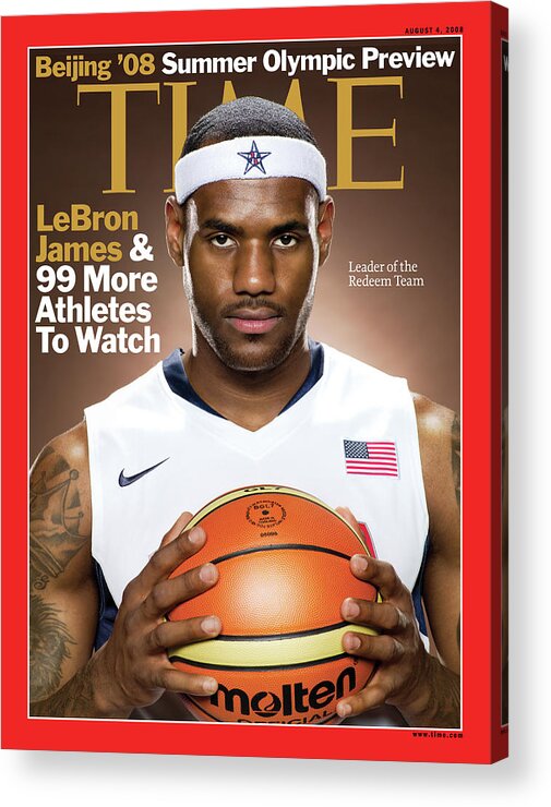 Beijing Olympics Acrylic Print featuring the photograph Beijing Olympics 2008 - LeBron James by Photographed for TIME by Jill Greenberg