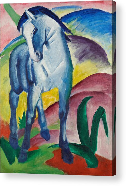 Pets Acrylic Print featuring the painting Blue Horse by Marc Franz