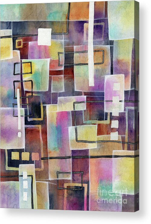 Abstract Acrylic Print featuring the painting Bridging Gaps by Hailey E Herrera