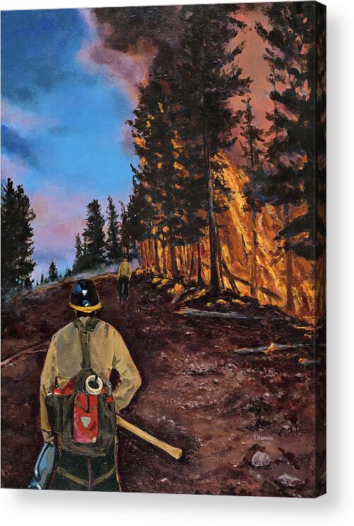 Wildland Fire Acrylic Print featuring the digital art Burn Out by Les Herman