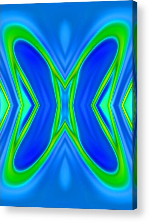 Abstract Art Acrylic Print featuring the digital art Butterfly Abstract Blue by Ronald Mills