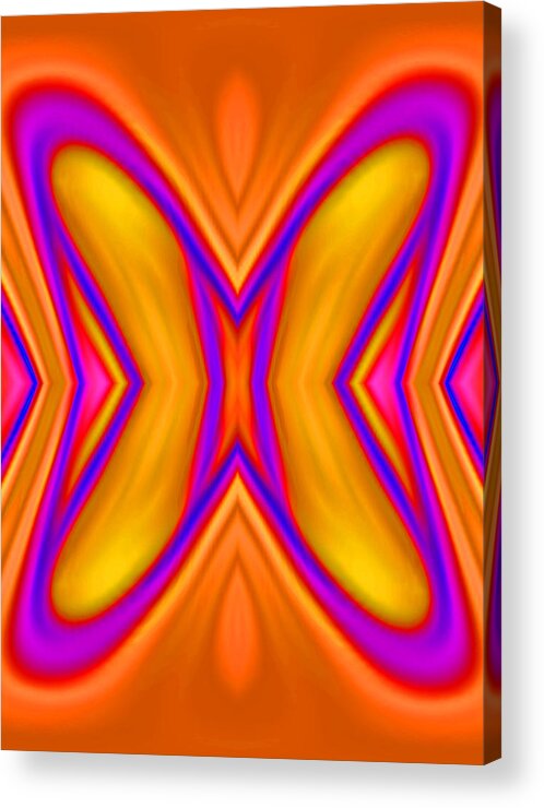 Abstract Art Acrylic Print featuring the digital art Butterfly Abstract Mango by Ronald Mills