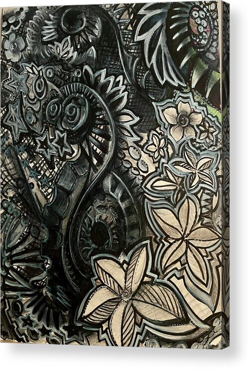 Flora And Fauna Acrylic Print featuring the drawing Cacoon by K R